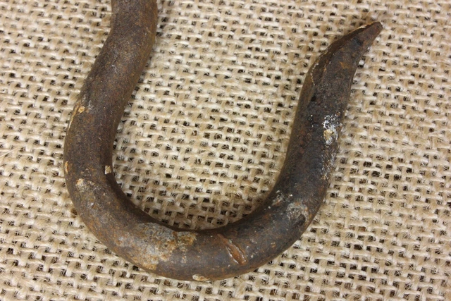 old hanging Plant Hook wash line hanger 4 5/8 x 5/16” rustic vintage paint 7