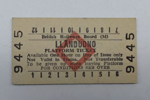 British Railways Board (M) Llandudno Platform Ticket 9445