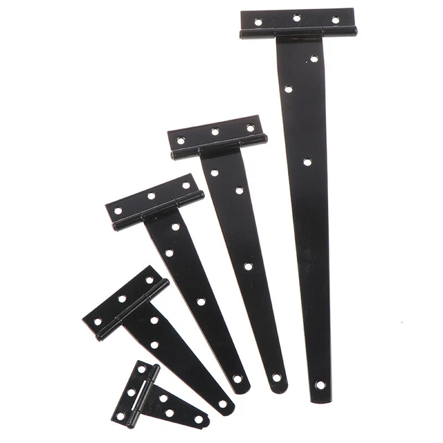 4pcs Vintage T-Strap Hinges - Zinc Alloy Decorative Triangle Hinges For Cabinet, Cupboard, Shed Door - View #5
