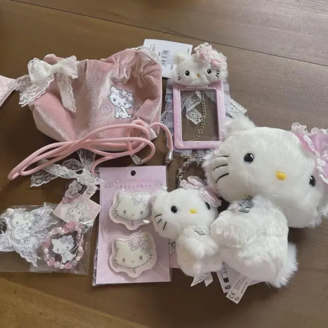 Sanrio Hello Kitty Charmmy Kitty Set Bulk Lot Plush Mascot Pouch Keychain