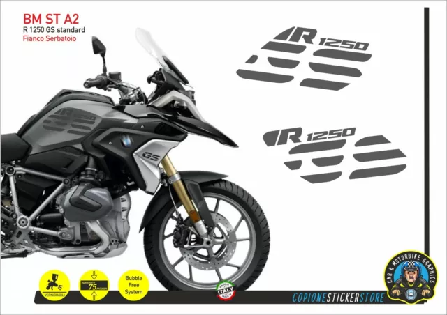 Set Adesivi Fianco Serbatoio Moto BMW R 1250 gs LC standard Grigio Scuro ST A2