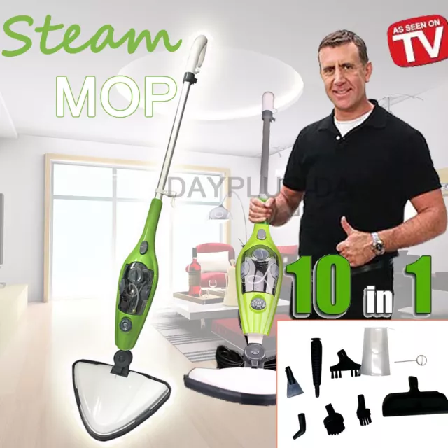 10 in 1 1300W Hot Steam Mop Cleaner Floor Carpet Window Washer Handheld Steamer