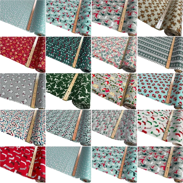 Christmas Polycotton fabric Material Sold By the Metre 17 patterns 114cm wide