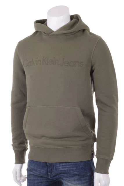 CK Calvin Klein Jeans Felpa Uomo con Cappuccio Verde Militare