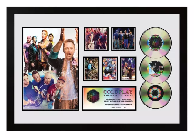 Coldplay A Head Full Of Dreams Tour Signed Limited Edition Framed Memorabilia 2