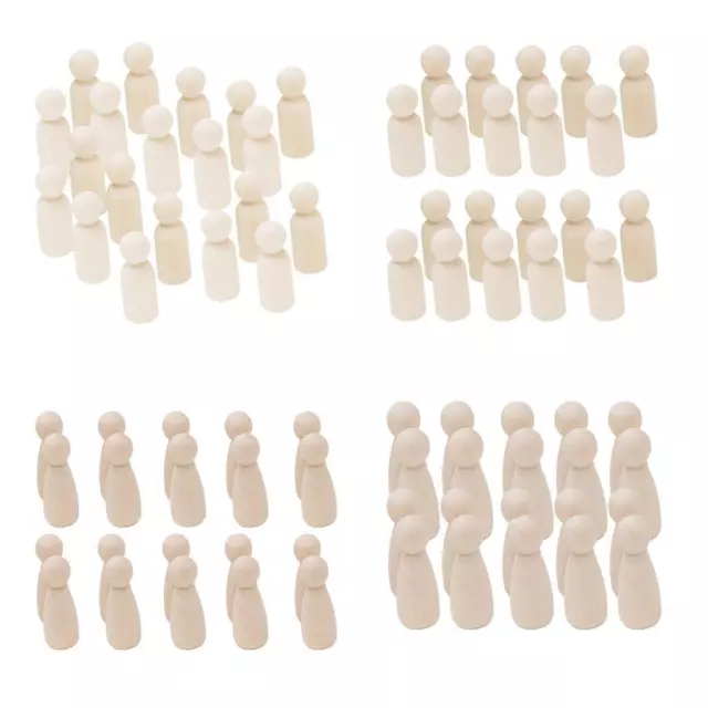 80 Stück Figurenkegel Holzfiguren DIY Figuren Deko zum Basteln Holz Puppen