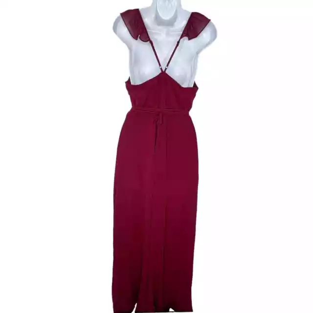 Lulus S Heres to Us Burgundy High Low Wrap Dress Burgundy 2