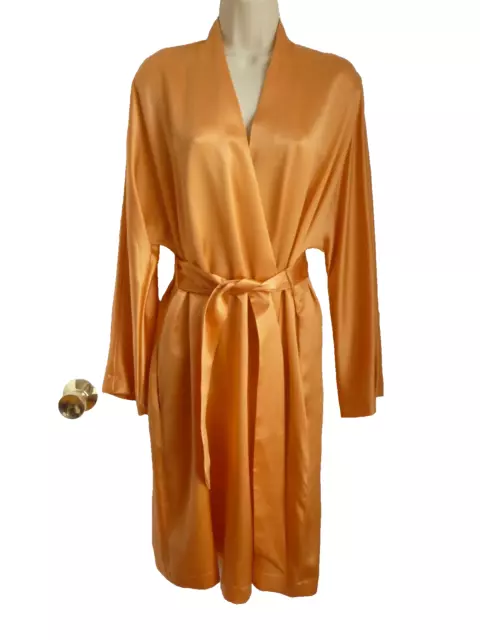 NWT Malizia La Perla Peach Orange Silk Robe Womens Size II US S/M UK12