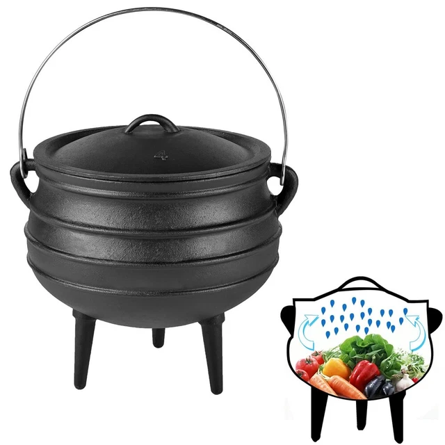 B Ware 8L Potjie Dutch Oven Feuertopf Gulaschkanone Gusseisen Grill Kochtopf 8