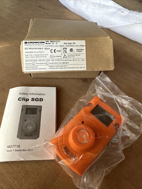 Crowcon Clip SGD Personal Single Gas Detector -CO carbon monoxide