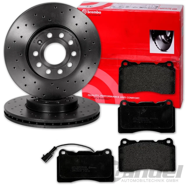 DISCHI FRENO FORATI BREMBO + PASTIGLIE ANTERIORI adatti per ALFA ROMEO 159