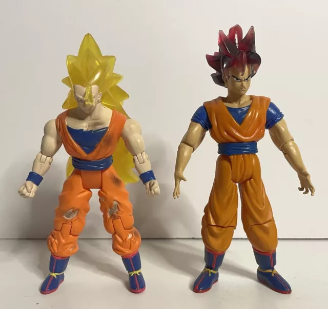 Dragon Ball Z Vintage Irwin Jakks Pacific Figures Goku Kaioken & Super Saiyan 3