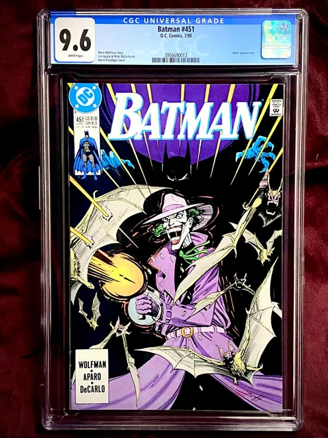 Batman #451 CGC 9.6 WHITE DC Comics (1990) Key Joker cover