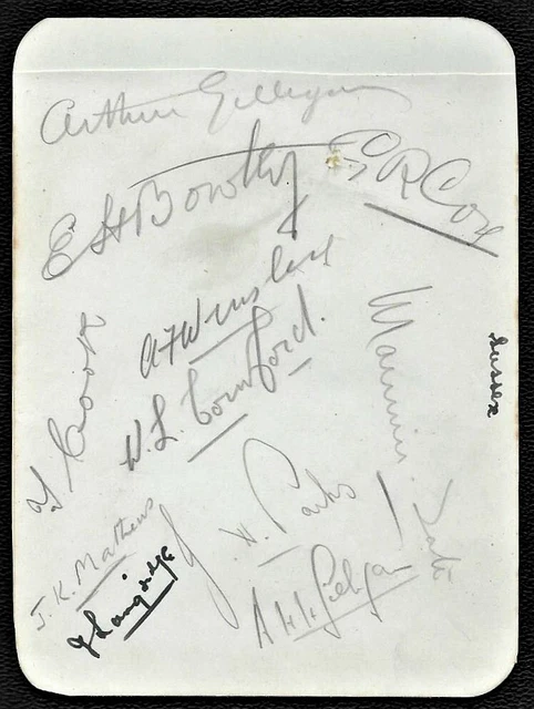Sussex 1928 County Championship Team Autographed Album Page Inc: Both Gilligans