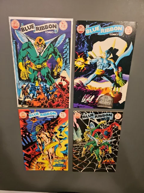 Red Circle BLUE RIBBON COMICS #1 2 3 4, high grade The Fly Mr. Justice...