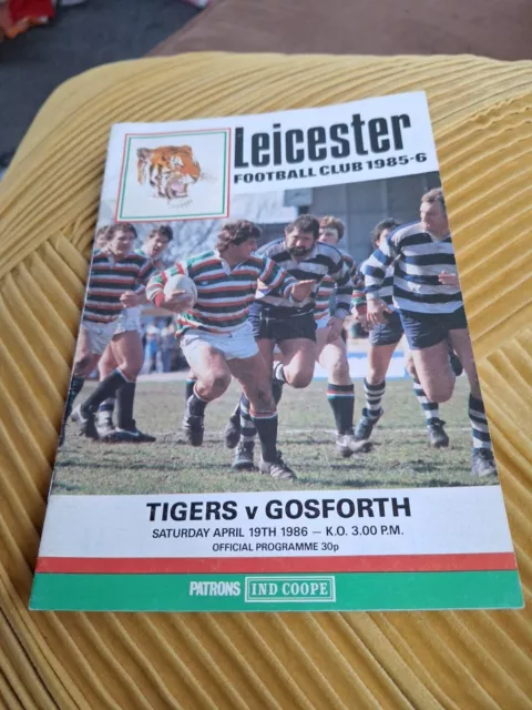 Leicester v Gosforth 28th February 1987 RUGBY PROGRAMME