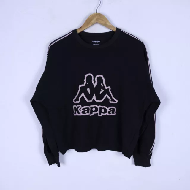 FELPA KAPPA X Tezenis Taglia M Donna Cotone Comoda Big Logo Nera Rosa Casual EUR 14 90 PicClick IT