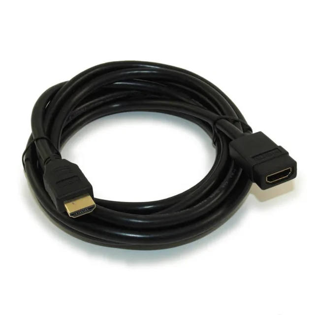 10ft HIGH-SPEED HDMI w/Ethernet 28 AWG EXTENSION (M/F) Cable Gold Plated