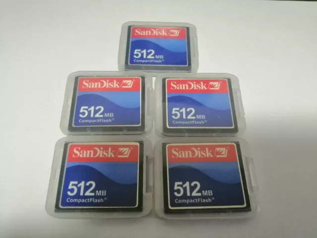 5pcs  512MB SanDisk CompactFlash CF Memory Card 512MB SDCFJ/SDCFB