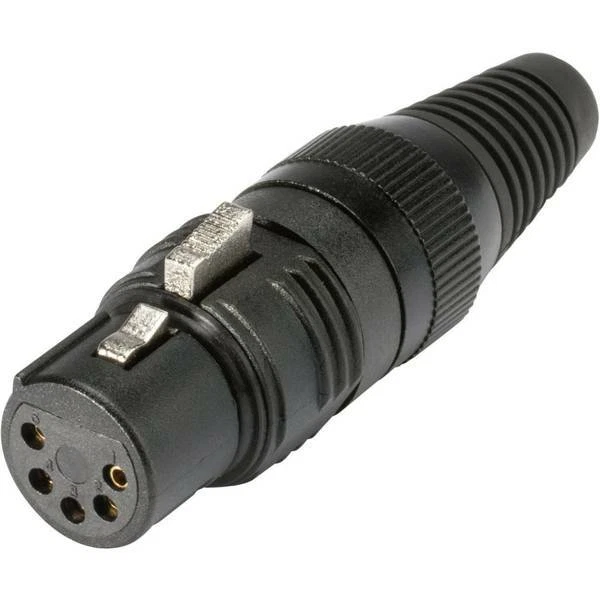 Hicon hi-x5cf-g connettore xlr presa dritta poli 5 nero 1 pz
