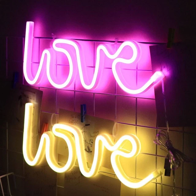ROMANTIC LOVE LED Neon Lights Glowing Night Light Gift Sign Light