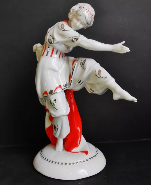 Stunning Deco Lady Dancer ~ Hertwig Katzhutte ~ Rarely Seen Figurine