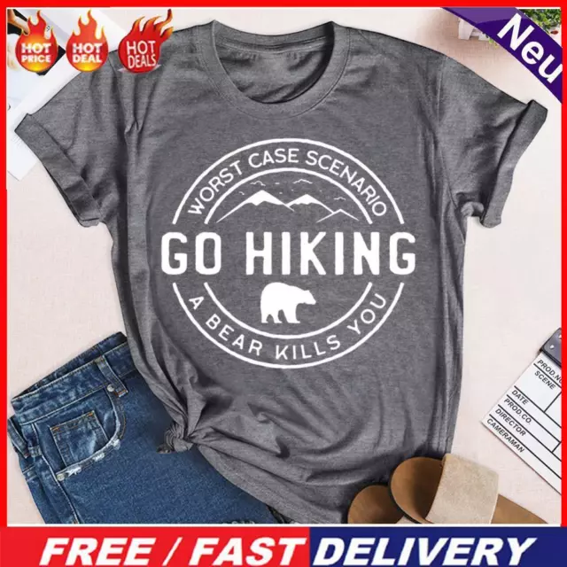 Go Hiking Bear Kills You T-Shirt-04465-Dark Grey-L