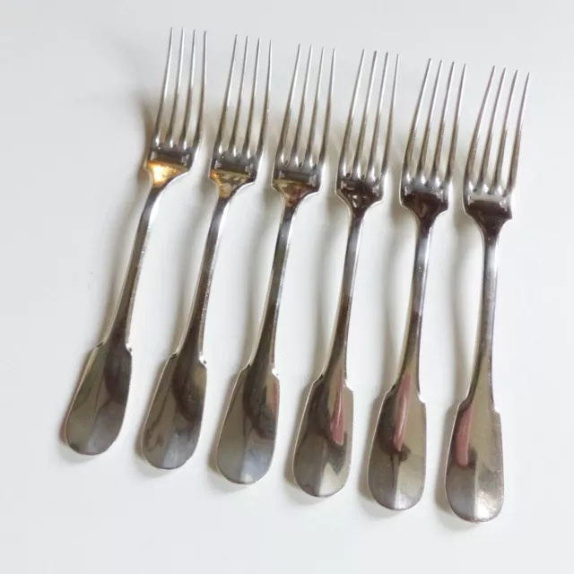 SET OF 6 CHRISTOFLE CLUNY SILVER PLATED DINNER FORKS 8 1/10 " ( set #3 )