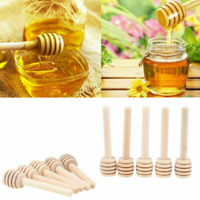10cm YYGMSS 35 Pezzi Miele Bastoncini Cucchiaio Honey Dipper Stick Legno Wooden Carino Mini Portatile 