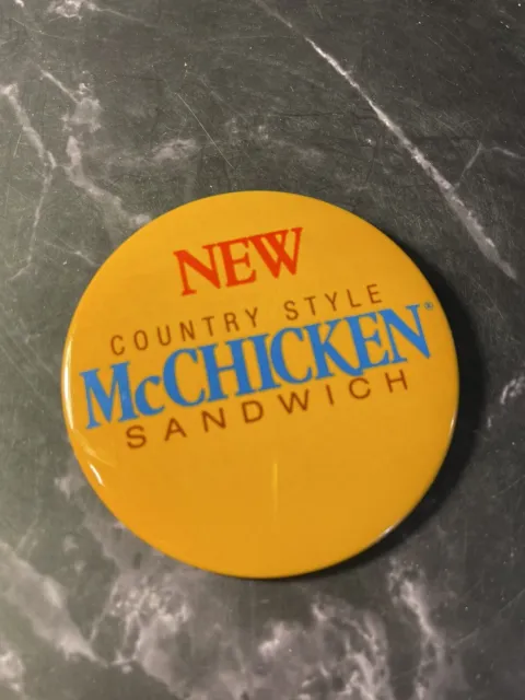 VTG McDonalds Employee Pin Button Country Style McChicken Sandwich Advertising