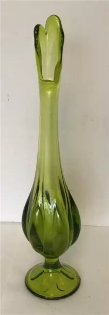 MCM Viking Epic Avocado Green 11" Swung Vase W/ 6 Petals