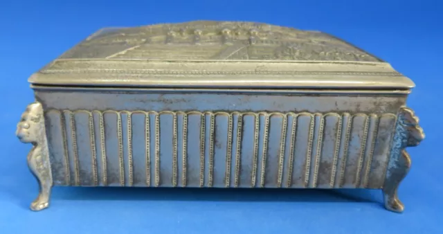 Japanese silver plate vintage Art Deco oriental antique cigarette box 3