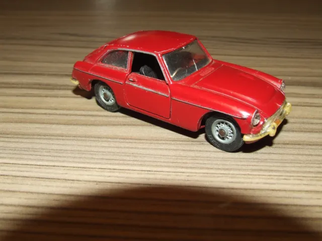 Corgi Toys MGB GT In Red Original No Box Good Playworn Cond Rarer Black Seats