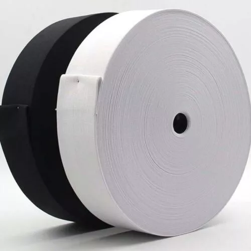 Flat Elastic 1¼,1½,2,3 inch -19/25/32/38/50/75mm Wide Black White Sewing Crafts