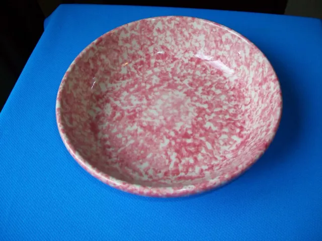 Workshops Of Gerald E Henn Round Vegetable Bowl 7 7/8" Red Spongeware Roseville