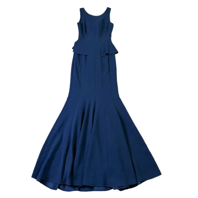 BCBGMaxAzria Francesca Gown Navy Blue Peplum Maxi Length Size 2 Women's NWT