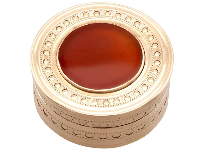 Carnelian and 12ct Yellow Gold Vinaigrette - Antique Circa 1820