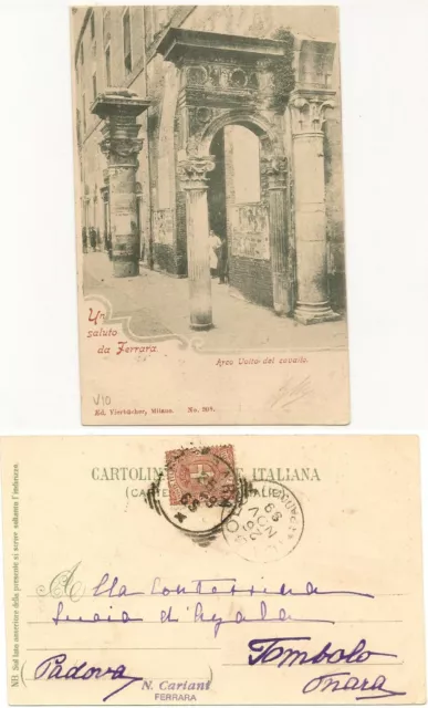FERRARA (0210) - Un saluto da FERRARA Arco Volto del cavallo - Fp/Vg 1899