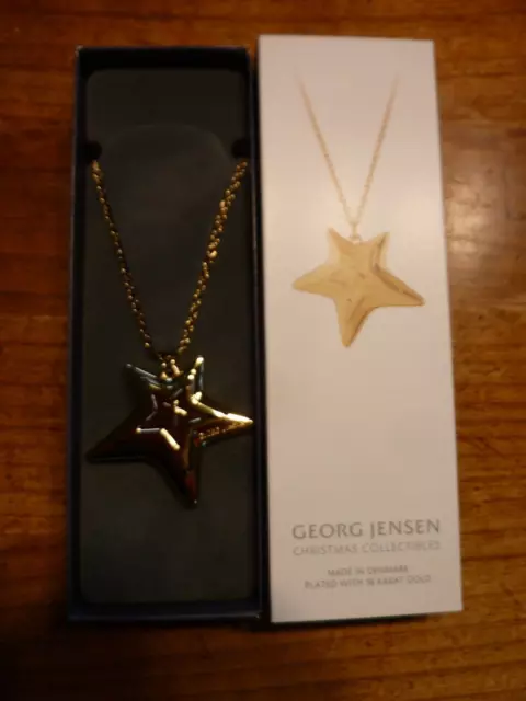 Georg Jensen Weihnachtsschmuck * 2021 Anhänger fünfzackiger Stern golden