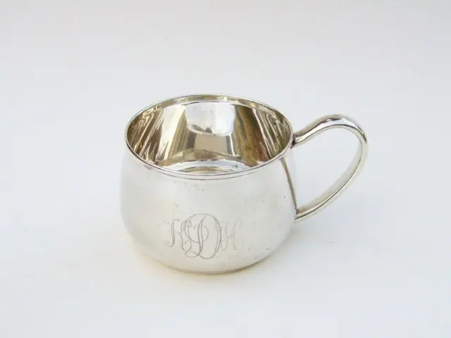 Vintage LUNT Modern Classic Sterling Silver Baby/Childs Cup #593-T~Mono ~ 63.4gr