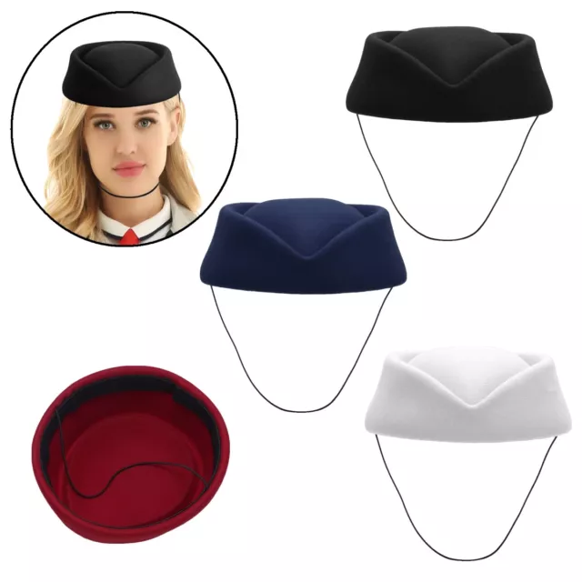 Imitation Wool Felt Stewardess Air Hostesses Pillbox Hat Millinery,Teardrop Cap