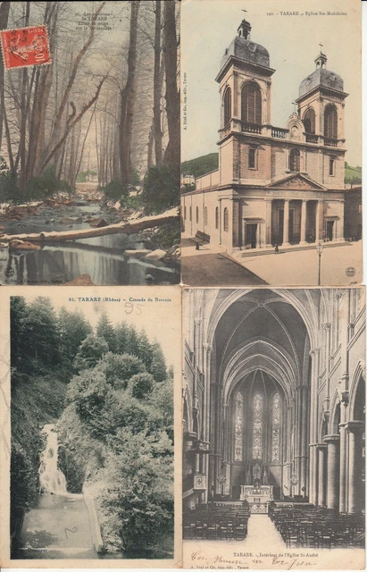 Lot de 4 cartes postales anciennes old postcards TARARE RHONE 4