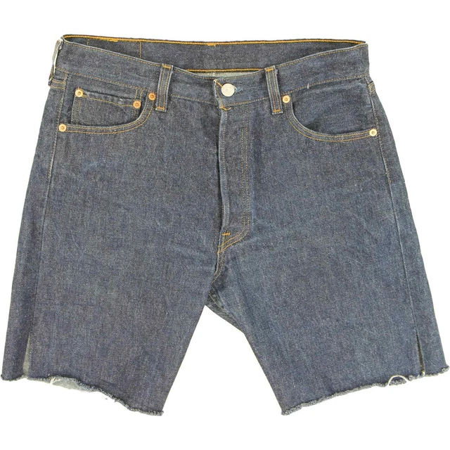 90s Vintage Dark Levi's 501 XX Rock Boho Festival Denim Jean Cutoff Shorts 31