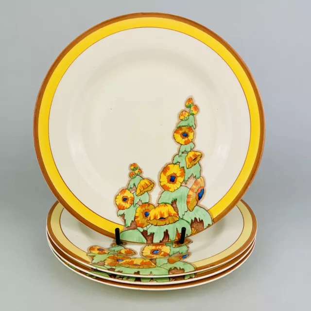 Clarice Cliff Bizarre “Sunshine” Large side Plates.