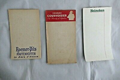 Heineken Carnet publicitaire Bloc notes Bon de commande Courvoisier Heineken Roemer Pils 