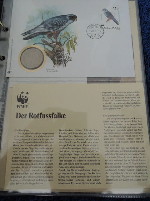 WWF Briefmarken Der Rothfussfalke Münzbrief