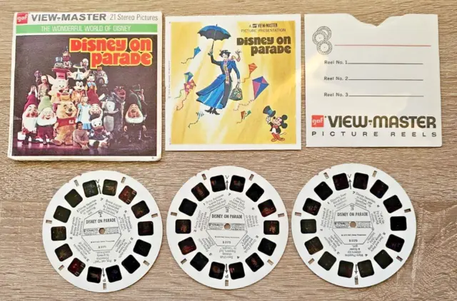 DISNEY ON PARADE Viewmaster Reels 1970 Set B517 Rare Walt Disney