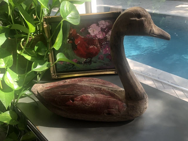 Antique Vintage Wood Wooden Hand Made Carved Goose Geese Decoy STUNNING!