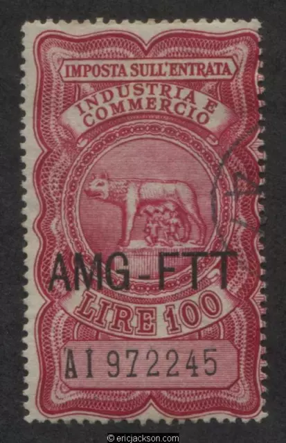 Trieste Industry & Commerce Revenue Stamp, FTT IC88 left stamp, used, F
