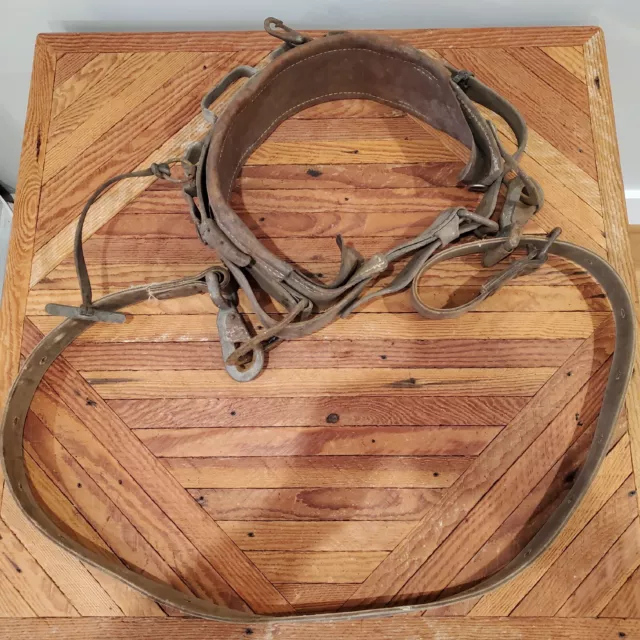 Vintage Lineman Climbing Belt Leather  Safety Gear Pole Tree Climbing Klien